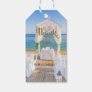 Étiquettes-cadeau Mariage de plage tropicale Merci d'Arbor