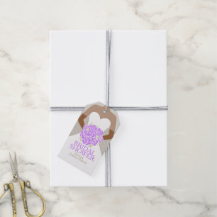 Étiquettes-cadeau Mariage de répétition rose violet douche nuptiale