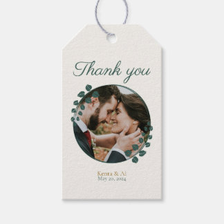 Étiquettes-cadeau Mariage de verdure et de monogramme