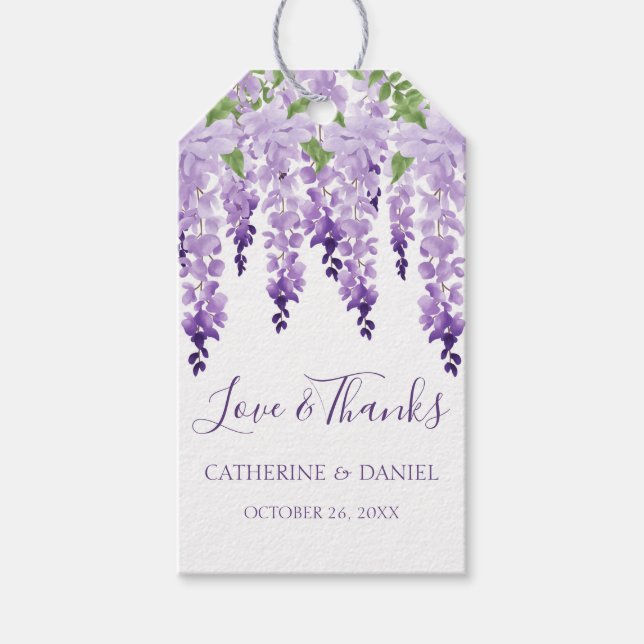 Étiquettes-cadeau Mariage de Wisteria (Devant)