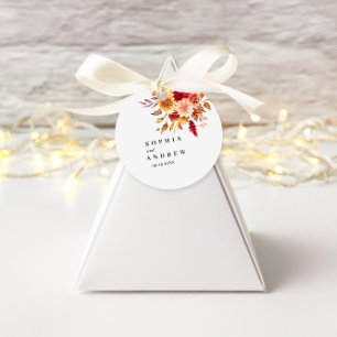 Étiquettes Cadeau Mariage des fleurs d'automne