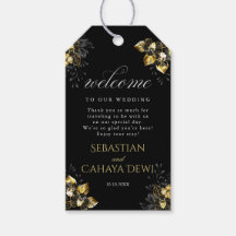 Mariage d'été élégant noir et or