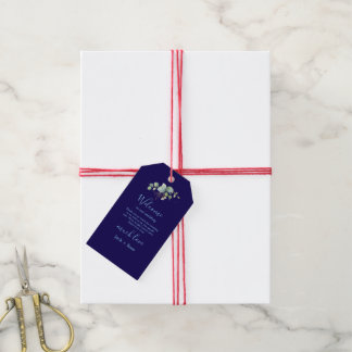 Étiquettes-cadeau Mariage d'été Eucalyptus de verdure rustique.