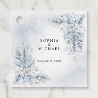 Étiquettes Cadeau Mariage d'hiver aux baies blanches gelées