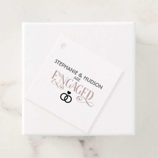 Étiquettes Cadeau mariage, douche nuptiale, Engagé, Partie d'engagem (En situation)