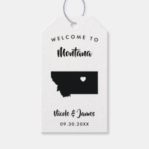 Étiquettes-cadeau Mariage du Montana Accueil Sac Tags, Carte