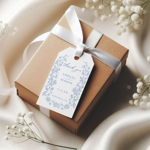 Étiquettes-cadeau Mariage élégant bleu Dusty bleu Vintage
