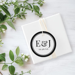 Étiquettes Cadeau Mariage Élégant Classique de Style Vintage avec Bo