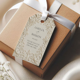 Étiquettes-cadeau Mariage Élégant de Style Baroque Embossé