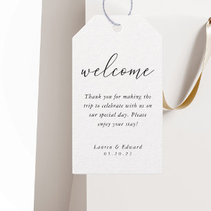 Étiquettes-cadeau Mariage Élégant Moderne de Bienvenue