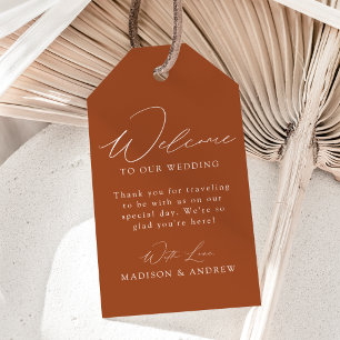 Étiquettes-cadeau Mariage en terre cuite moderne élégant Accueil