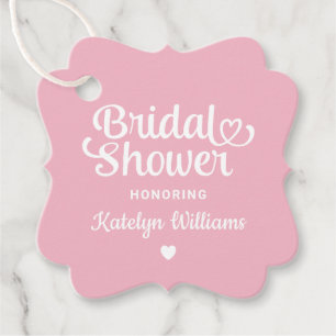 Étiquettes Cadeau Mariage Fantaisiste sous le signe du cœur rose