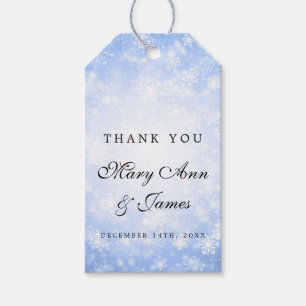 Étiquettes-cadeau Mariage Favor Tag Blue Winter Wonderland