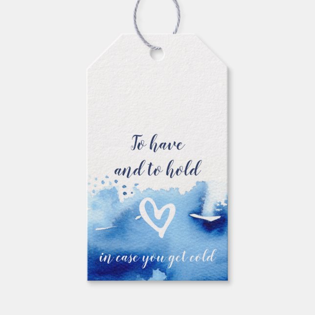 Étiquettes-cadeau MARIAGE FAVORISER élégante couleur marine bleu aqu (Devant)
