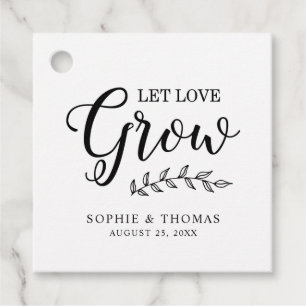 Étiquettes Cadeau Mariage feuille laisser l'amour grandir