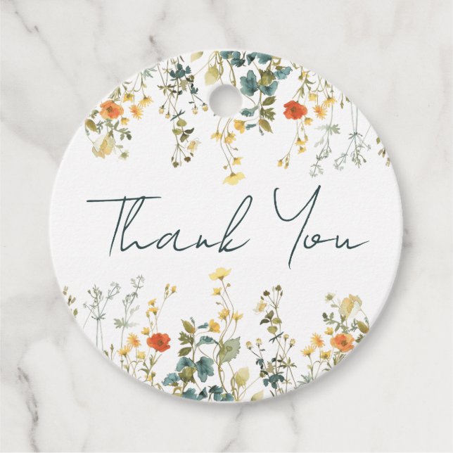 Étiquettes Cadeau Mariage fleur sauvage (Devant)
