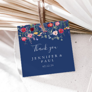 Étiquettes Cadeau Mariage Fleur sauvage Boho Multicolor