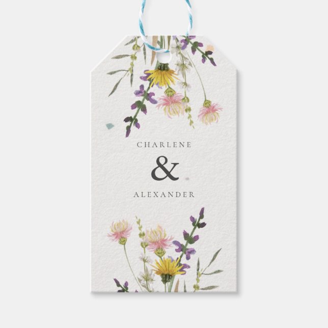 Étiquettes-cadeau Mariage fleur sauvage Meadow Garden (Devant)