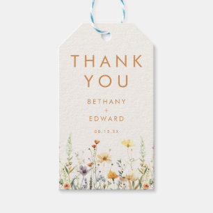 Étiquettes-cadeau Mariage Fleur sauvage rustique