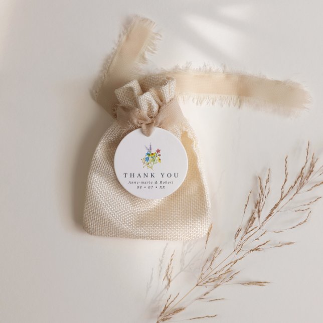 Étiquettes Cadeau Mariage Fleur sauvage rustique (Créateur téléchargé)