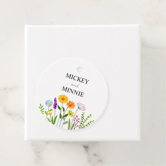 Étiquettes Cadeau Mariage fleuri printemps élégant (En situation)