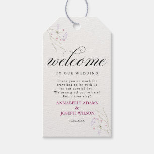 Étiquettes-cadeau Mariage fleurs aquarelle minimalistes blanches