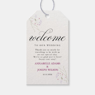 Étiquettes-cadeau Mariage fleurs aquarelle minimalistes blanches