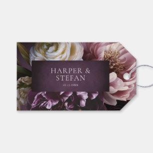 Étiquettes-cadeau Mariage Floral Maximaliste Violet Élégant