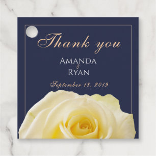 Étiquettes Cadeau Mariage Floral rose jaune bleu moderne de minuit