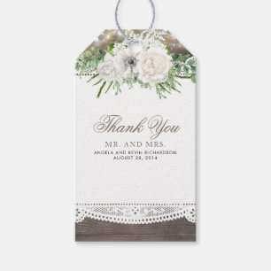Étiquettes-cadeau Mariage floral rustique