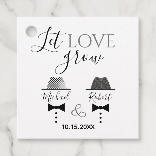 Étiquettes Cadeau Mariage gay moderne (Devant)