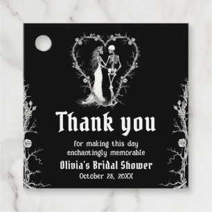 Étiquettes Cadeau Mariage gothique noir de la fête d'Halloween squel