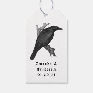 Étiquettes-cadeau Mariage gothique vintage Raven