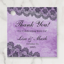 Mariage gothique violet de dentelle noire