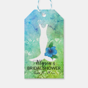 Étiquettes-cadeau Mariage Gown Fête des mariées tropicale à thème