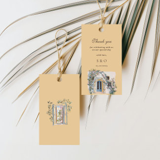 Étiquettes-cadeau Mariage Italien Méditerranéen aux Aquarelles Paste