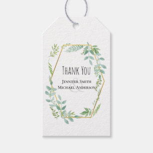 Étiquettes-cadeau Mariage jardin verdoyant