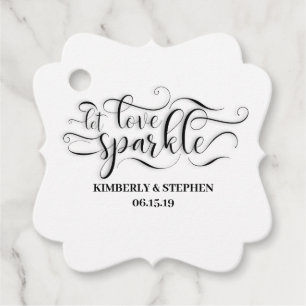 Étiquettes Cadeau Mariage Laisser Amour Sparkle Envoyer