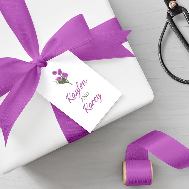 Étiquettes-cadeau Mariage lathyrus minimaliste (Créateur téléchargé)