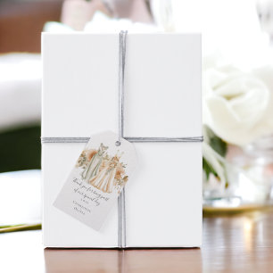 Étiquettes-cadeau Mariage lesbien personnalisé Fleurs de Pêche en Bo