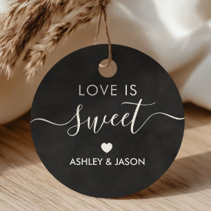 Étiquettes Cadeau Mariage Love is Sweet Gift Tag, Chalkboard