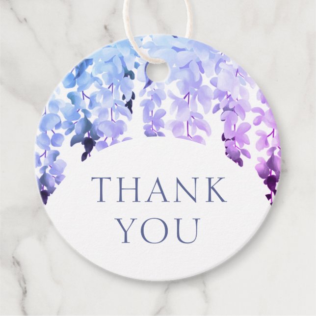 Étiquettes Cadeau Mariage Merci aquarelle Floral (Devant)