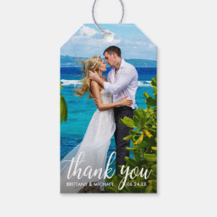 Étiquettes-cadeau Mariage Merci Bride Groom Photo