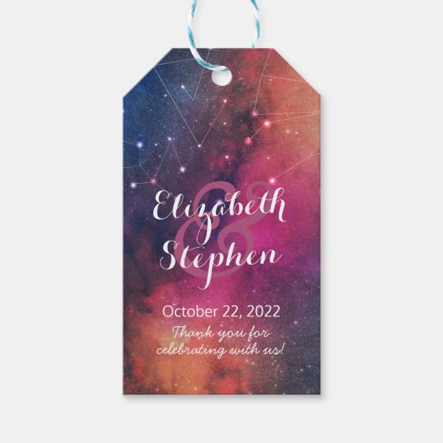 Étiquettes-cadeau Mariage Merci Galaxy Star Nebula Constellation (Devant)