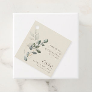 Étiquettes Cadeau Mariage Minimaliste Bohème Doré avec Feuillage