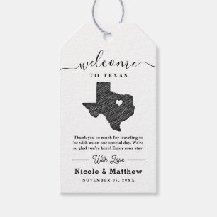 Étiquettes-cadeau Mariage minimaliste texan Bienvenue