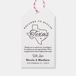 Étiquettes-cadeau Mariage minimaliste texan Bienvenue