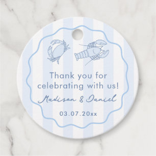 Étiquettes Cadeau Mariage Moderne de Décapodes à la Broche Faveur de
