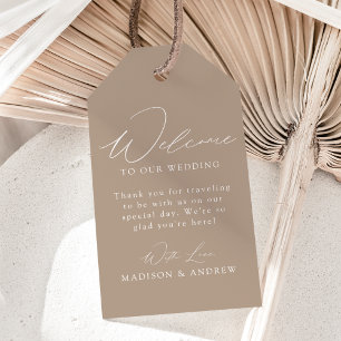Étiquettes-cadeau Mariage moderne élégant accueil