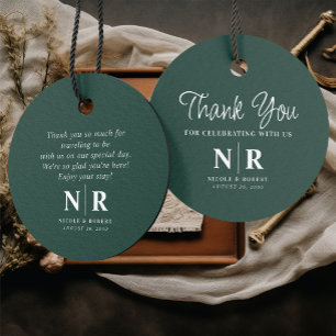 Étiquettes Cadeau Mariage Monogramme Bienvenue Sac Cadeau Ou Panier